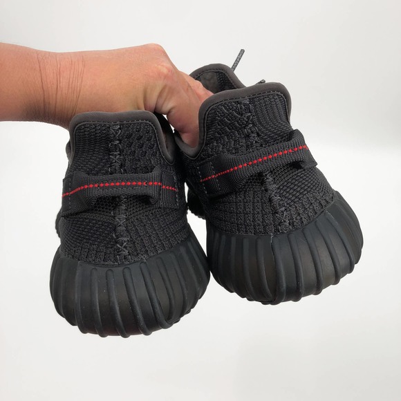 Adidas Yeezy Boost 350 V2 Static Black Non-Reflective Running Shoes 9 - Picture 11 of 12